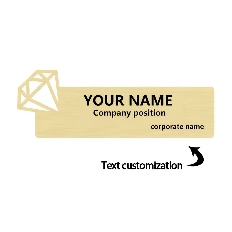 Shaxsiylashtirilgan bo'sh belgi brosh uchun ish ID, logotip va ismni o'yib yozish bilan