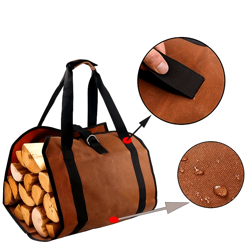 Sturdy PVC Log Carrier Bag for Firewood Transport and Storage Camping Fireplace
