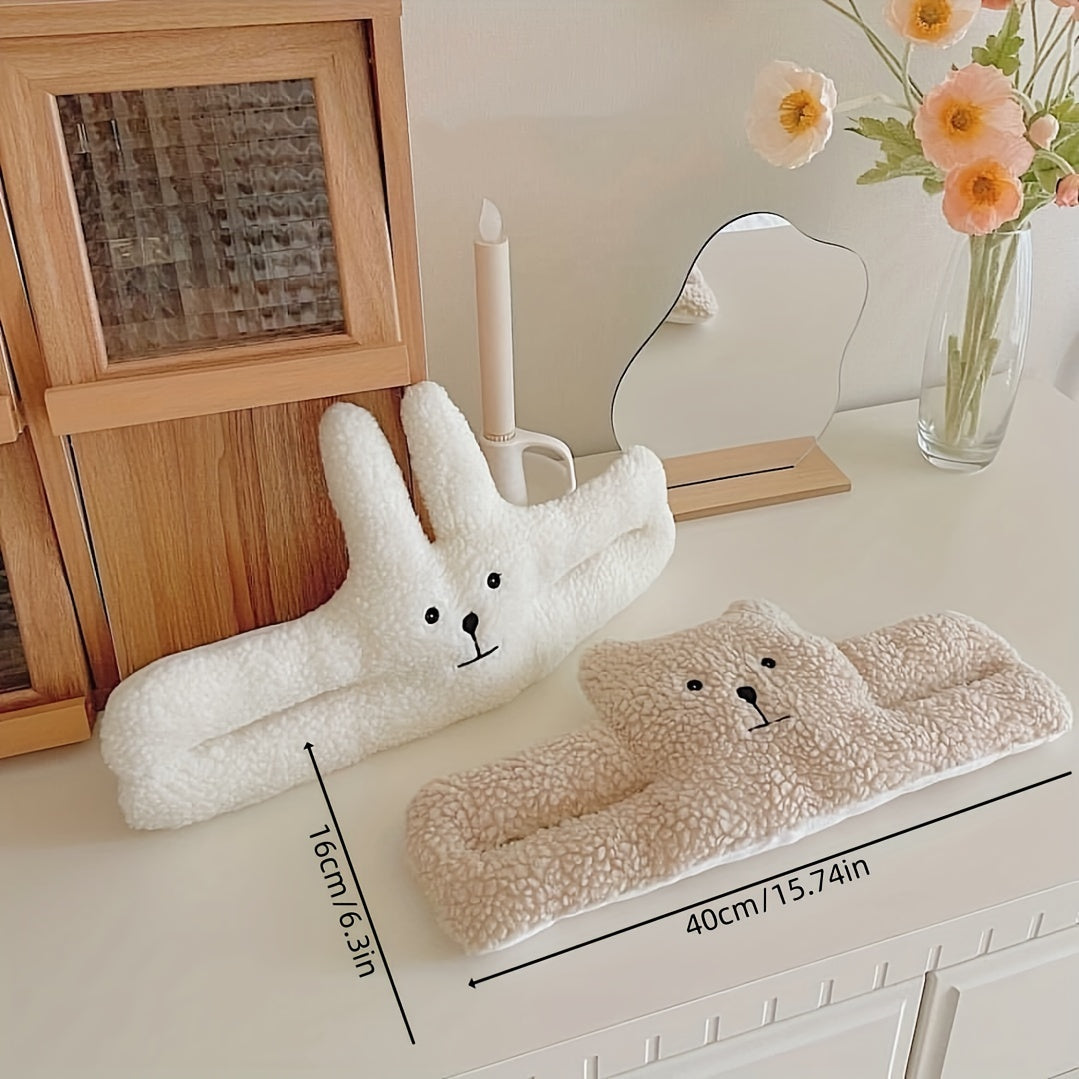 Animal-Shaped Cartoon Door Stopper Silent Windproof Clip Light Brown Ivory