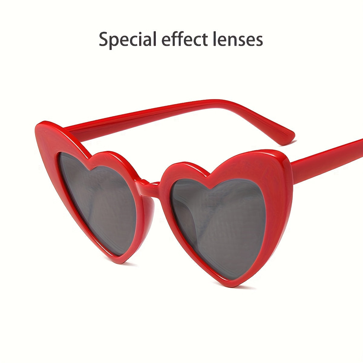 Ayollar uchun yurak shaklidagi diffraksiya ko‘zoynaklari, o‘rta rangli ramkalar bilan, partiyalar va festival uchun