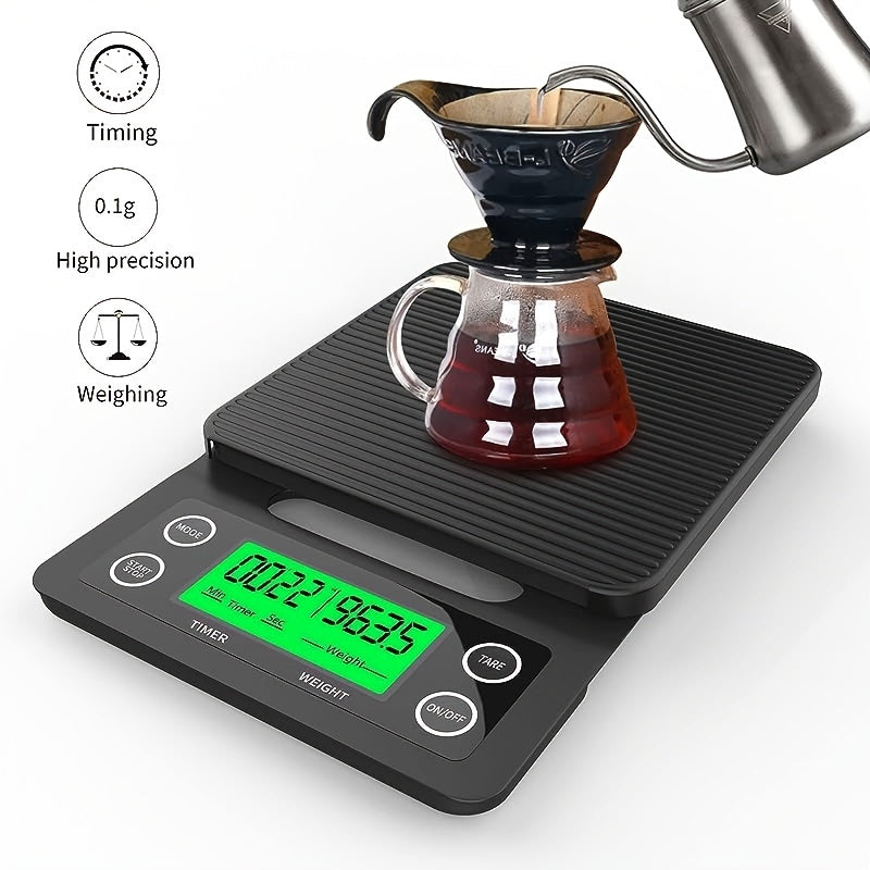 Coffee Scale With Timer LCD Backlight Food Scale Tare Function 6.6lb