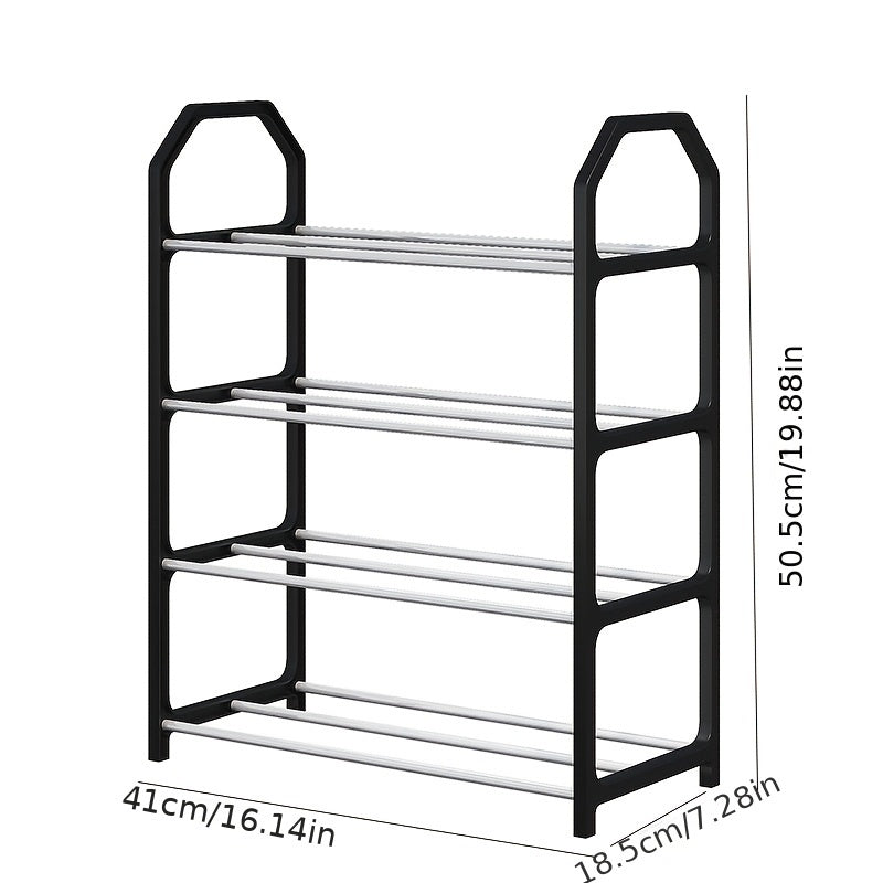 Trapezoidal Shoe Rack 4-5 Tiers Black White Large Storage Organizer