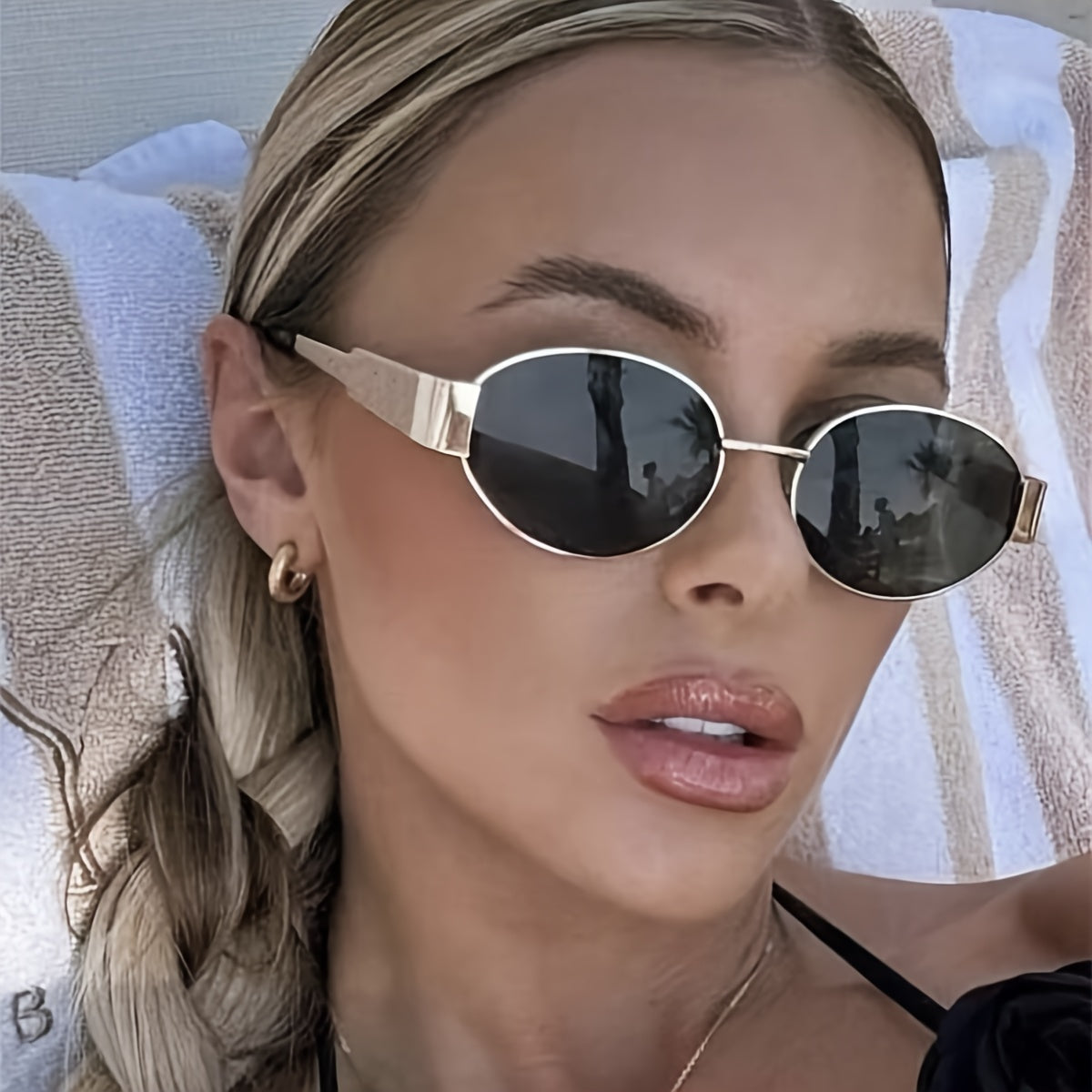 Ayollar uchun nafis oval metall shisha, vintage ilhomlangan, qarashni to'sadigan qarshi moda ko'zoynaklari