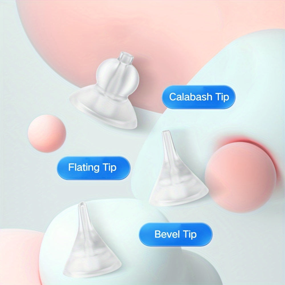 Electric Nasal Cleaner with Adjustable Modes Silicone Nose Sucker Tweezers Straw Brush Green