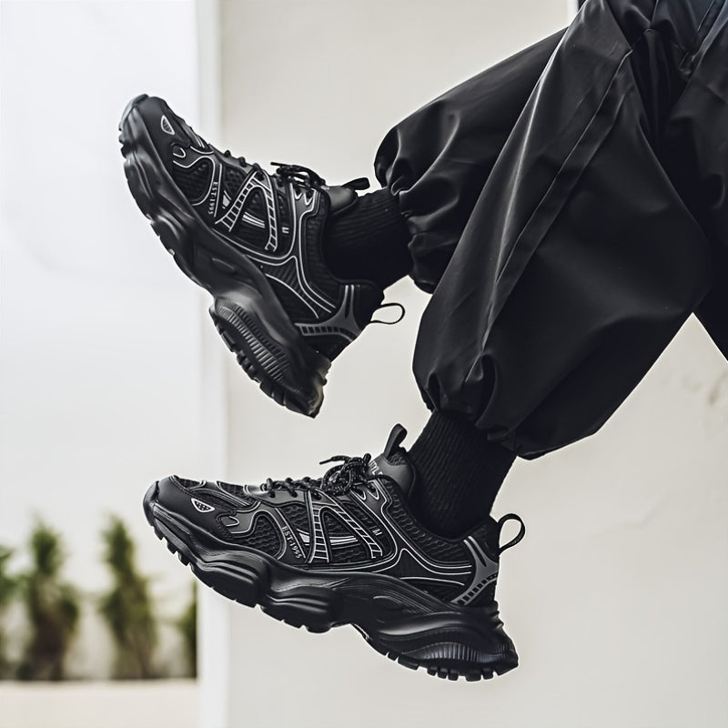 Men's Athletic Sneakers Low Top Thick Sole Casual Running Hiking Shoes for All Seasons