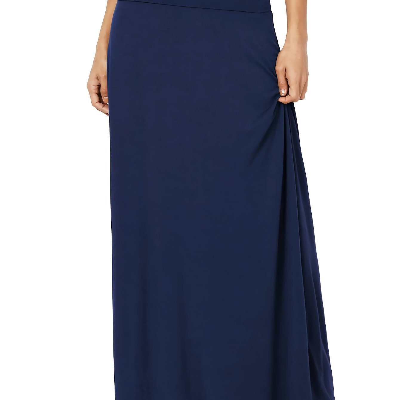 Women's Solid Color Stretch Waist Mermaid Dress for Casual and Formal Wear