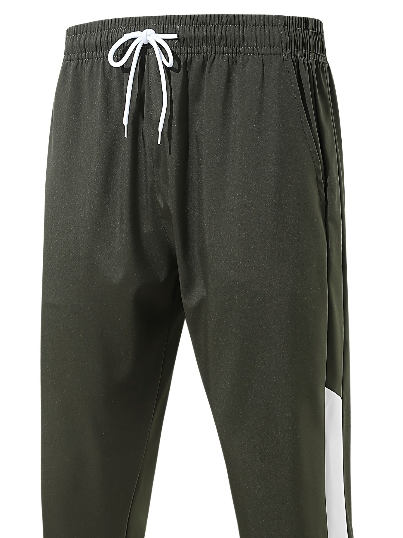 Erkaklar uchun 2-qismli tasodifiy sport to'plami, uslubiy rang blokirovka dizayni bilan kapyushonli kurtka va shimlar, bahor yoki kuzda zamonaviy sport ko'rinishi uchun.