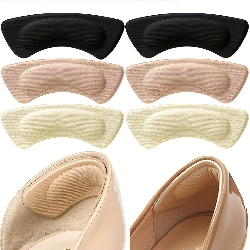 6 Pcs Women Men Thick Cushioned Shoe Insoles Black Beige Anti-Slip