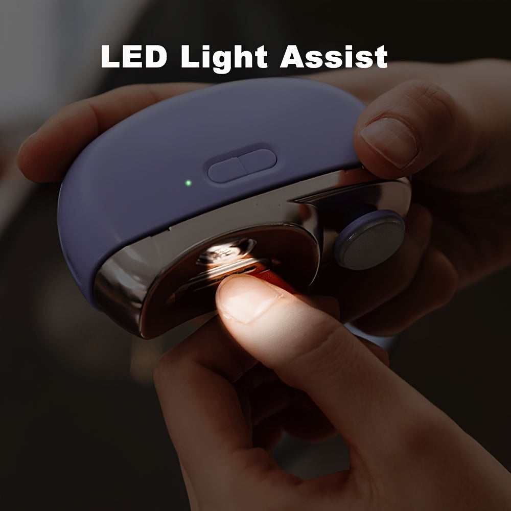 Electric Nail Clipper and Polisher Portable USB Rechargeable with Nail Debris Storage