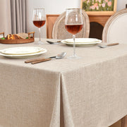 Beige Waterproof Polyester Tablecloth for Weddings Parties and Home Dining