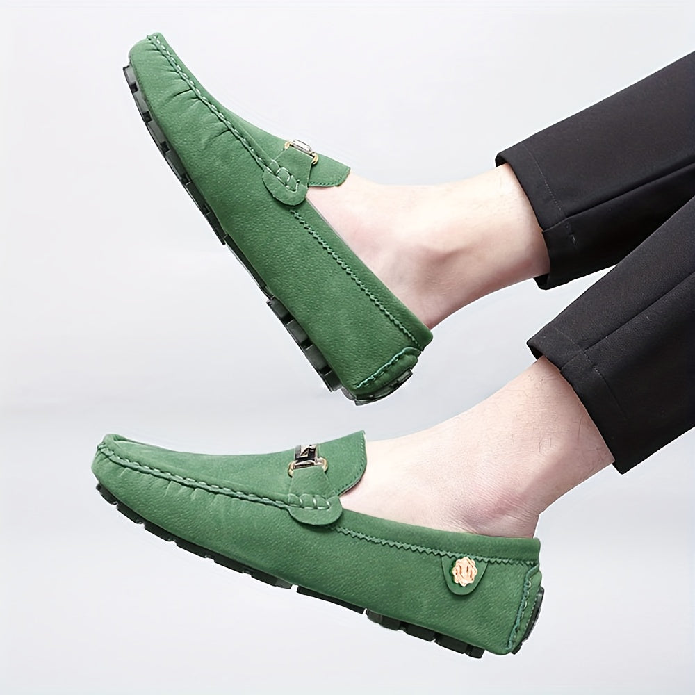 Men's Leather Slip-On Loafers Moccasins Flat Shoes Anti-skid Durable