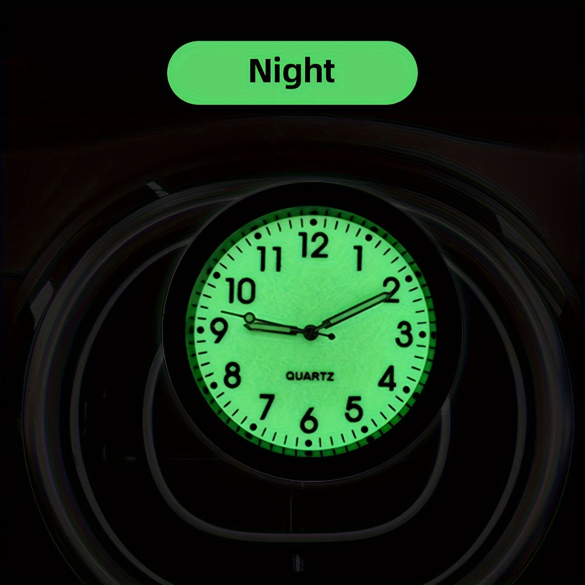 Mini Kvarts Avtomobil Soat Qoplamali Panel Yoritilgan Analog Vaqt O‘lchagich