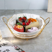 Iron Bread Basket for Storage and Organization of Fruits Snacks and More in Kitchen Bedroom Living Room Office