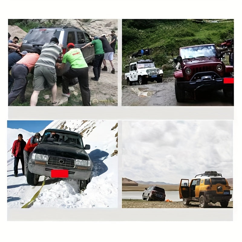 Cuerda de remolque de alta resistencia de 3.96 m de poliamida con ganchos antideslizantes para recuperación de vehículos