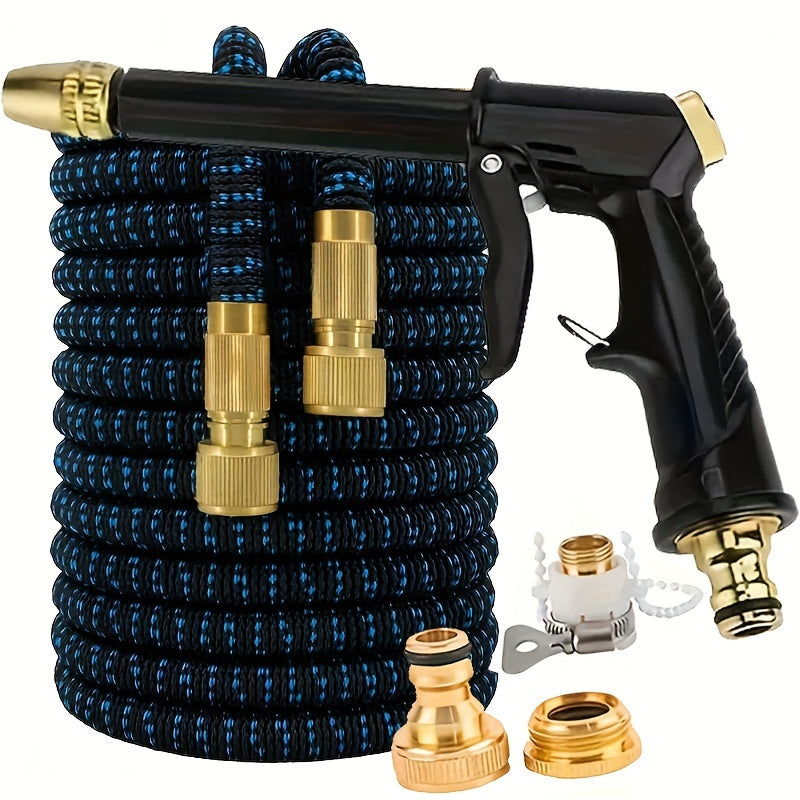 Расширяемый резиновый садовый шланг с насадкой-распылителем высокого давления для уборки на улице и мойки автомобиля