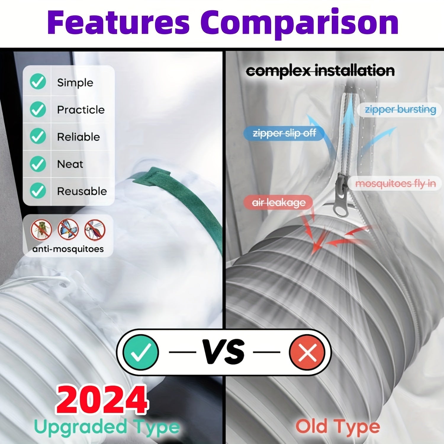Adjustable Waterproof Window Seal Vent Kit for Air Conditioners and Dryers