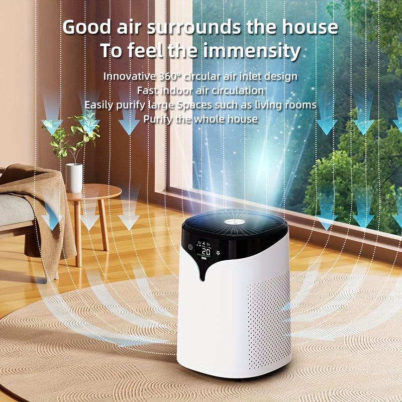 Умный сенсорный экранный очиститель воздуха для дыма, пыльцы, PM2.5, HEPA-фильтр