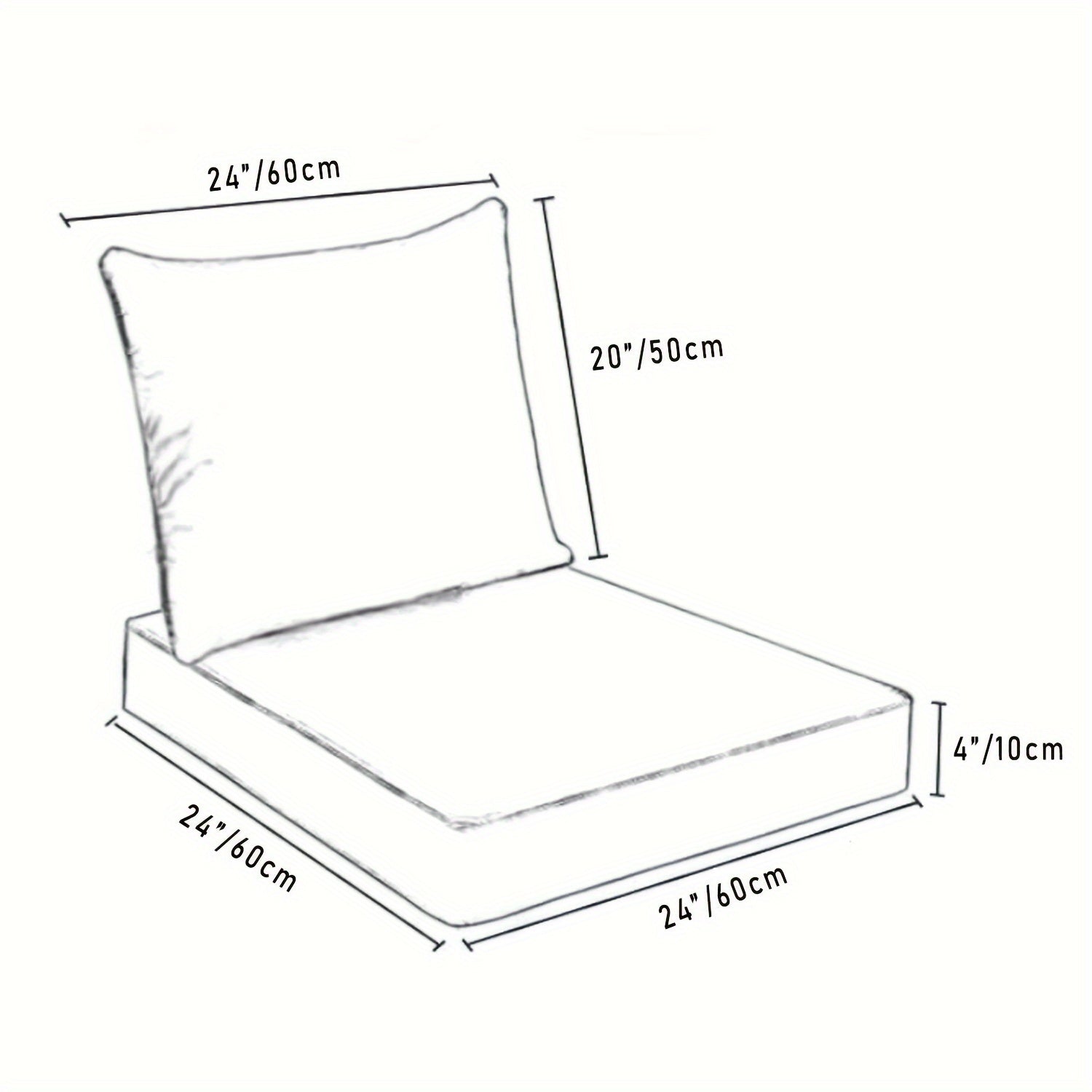 Outdoor Cushion Set 2 Pieces Polyester Removable Covers All-Season Comfort