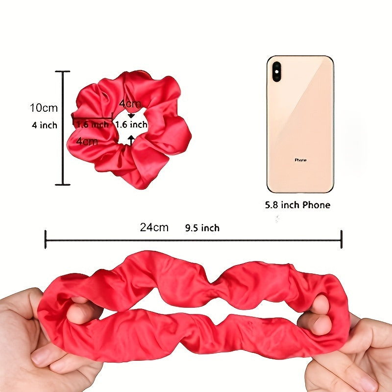 Silk Satin Soch Scrunchies Paketi 60 50 20 18 10 ta, ayollar va o‘smirlar uchun