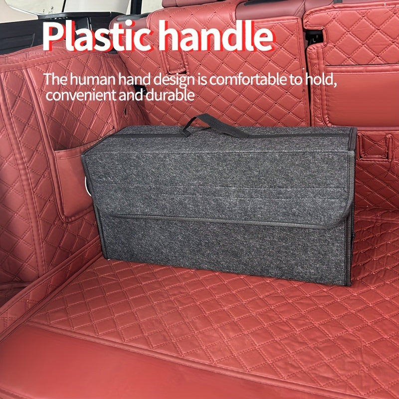 Car Trunk Organizer Quilted Multi-Compartment Storage Bag Durable Cargo Box