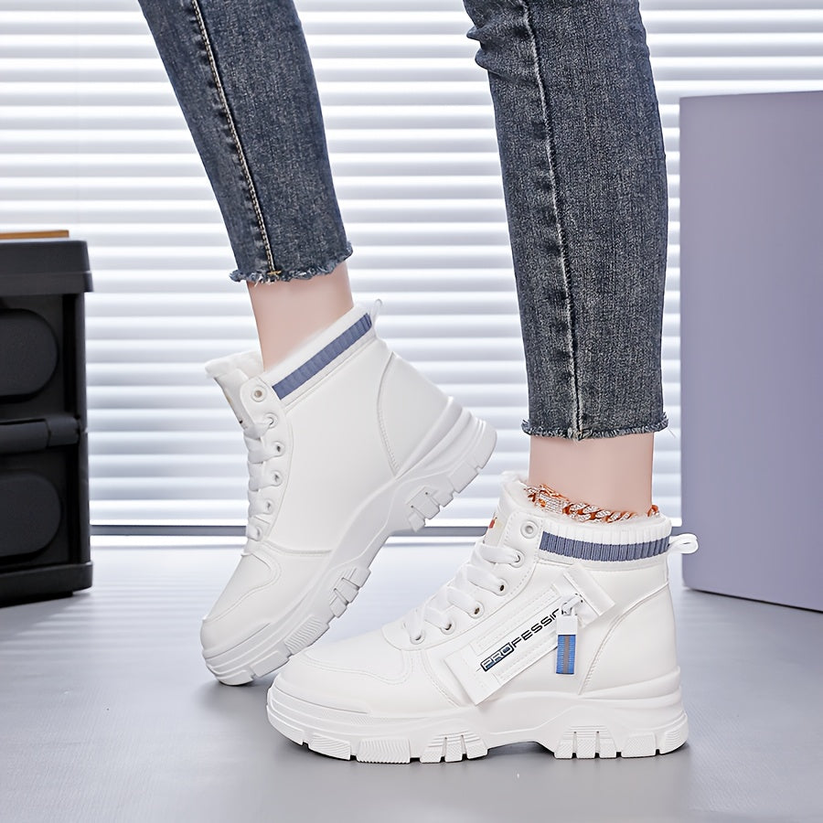 Women's Winter Insulated Snow Boots Faux Cover Platform Traction Waterproof