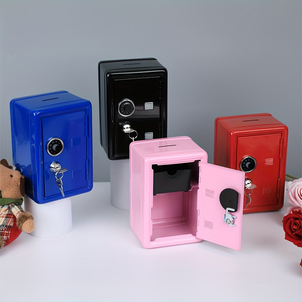 Mini Safe Bank with Combination Lock and Key for Home Storage Black 17.78cm