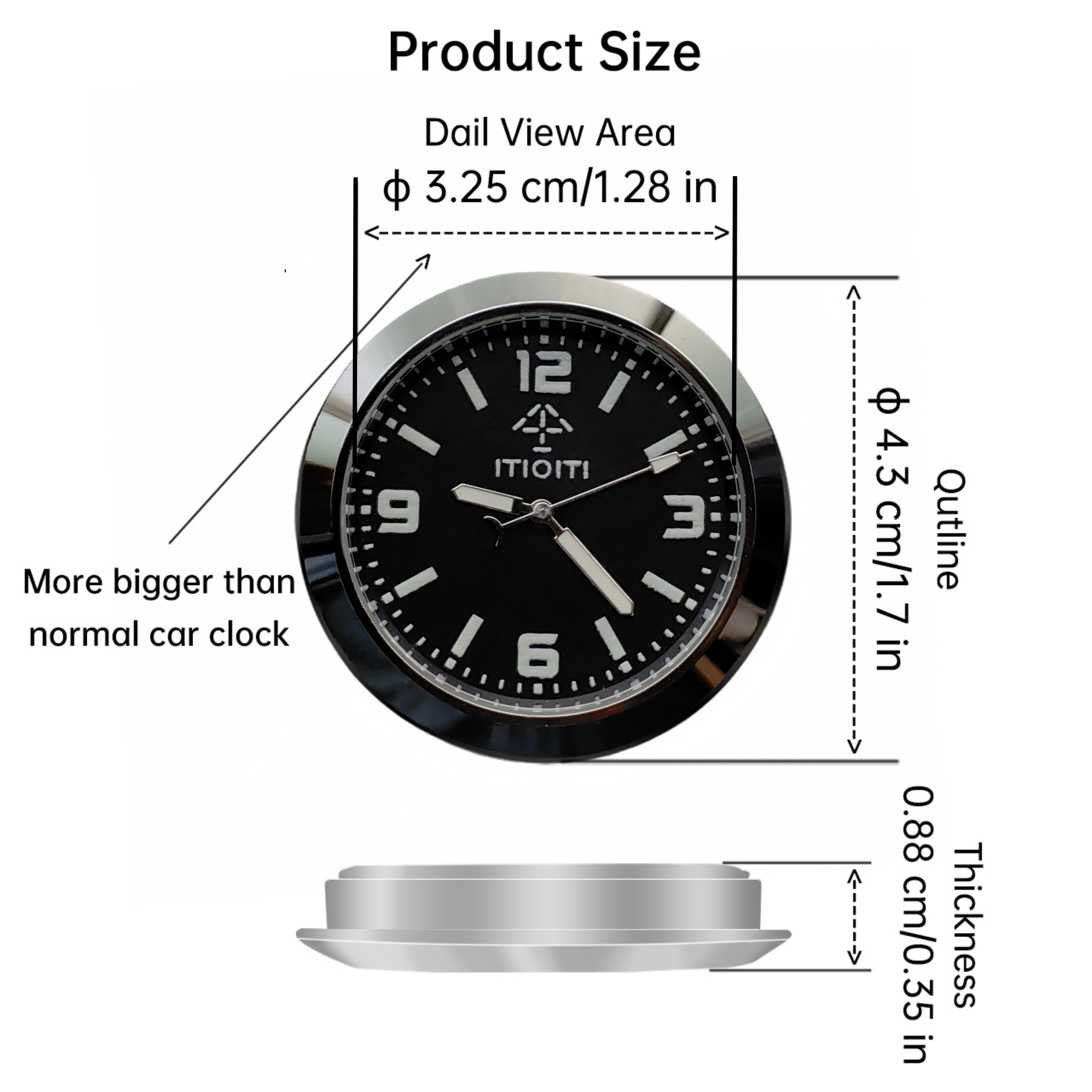 Luminous Car Clock with Super Luminous Fonts for High-End Vehicles and Home Use