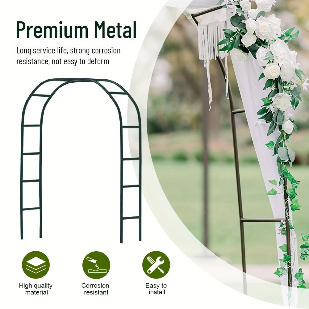 Metal Garden Arch 254cm Gothic Style Heavy Duty Steel Climbing Plant Support