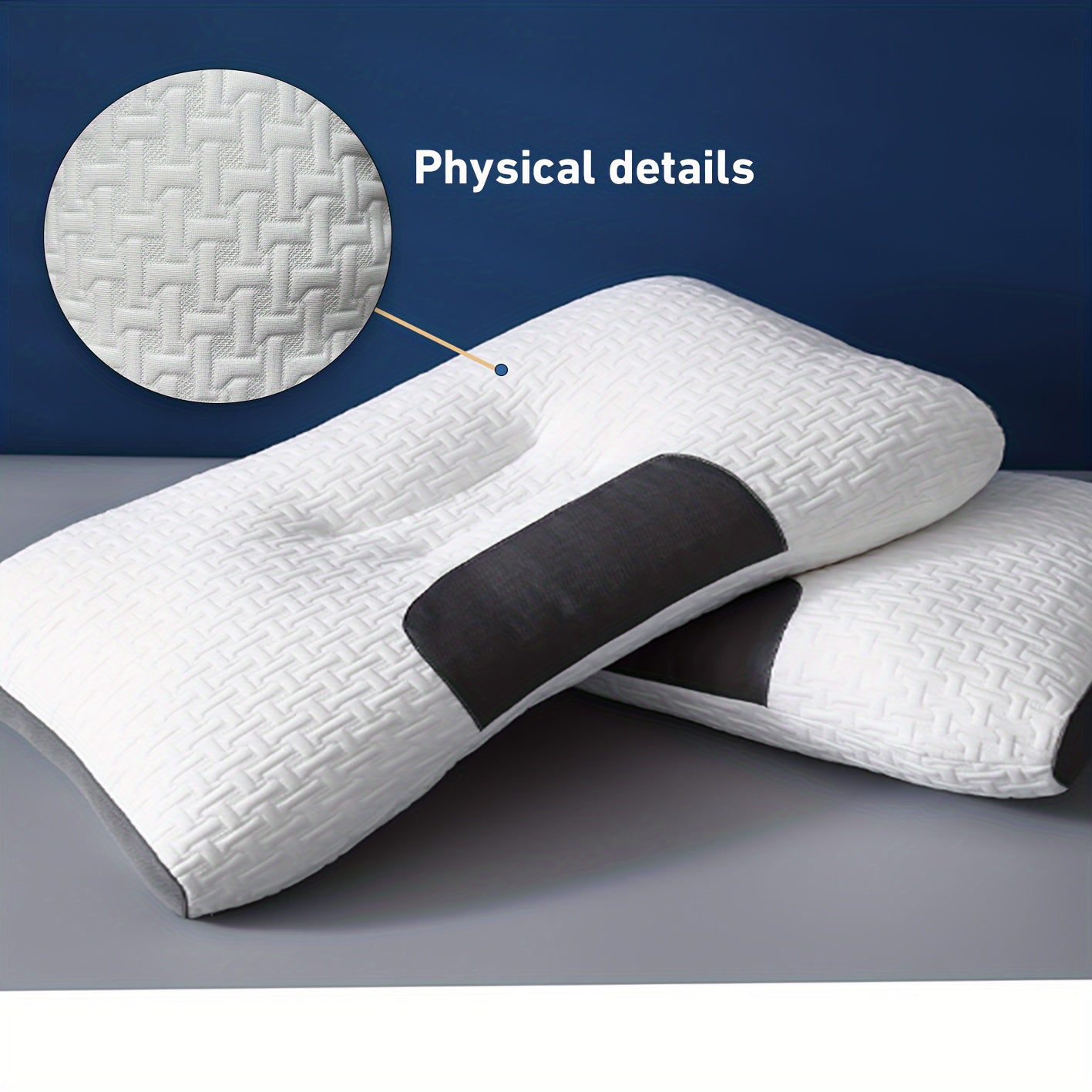 Cervical Support Pillow for Deep Sleep Side and Back Sleepers Memory Foam Washable