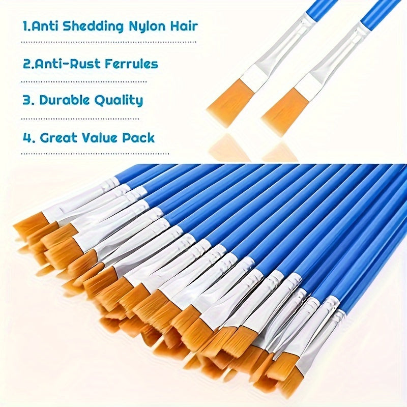20 Pack Synthetic Painting Brushes for Oil Acrylic Watercolor Fine Art