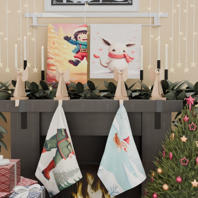 Set of 4 Christmas Kitchen Towels 45x66cm Holiday Decor Gift