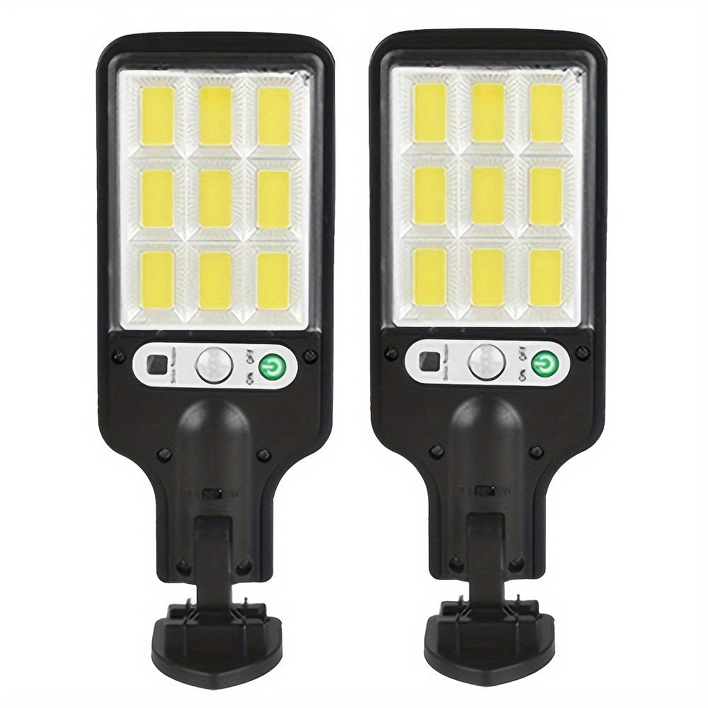 2pcs Solar Motion Sensor Lights with Controller Floodlight Garden Security Pathway Outdoor