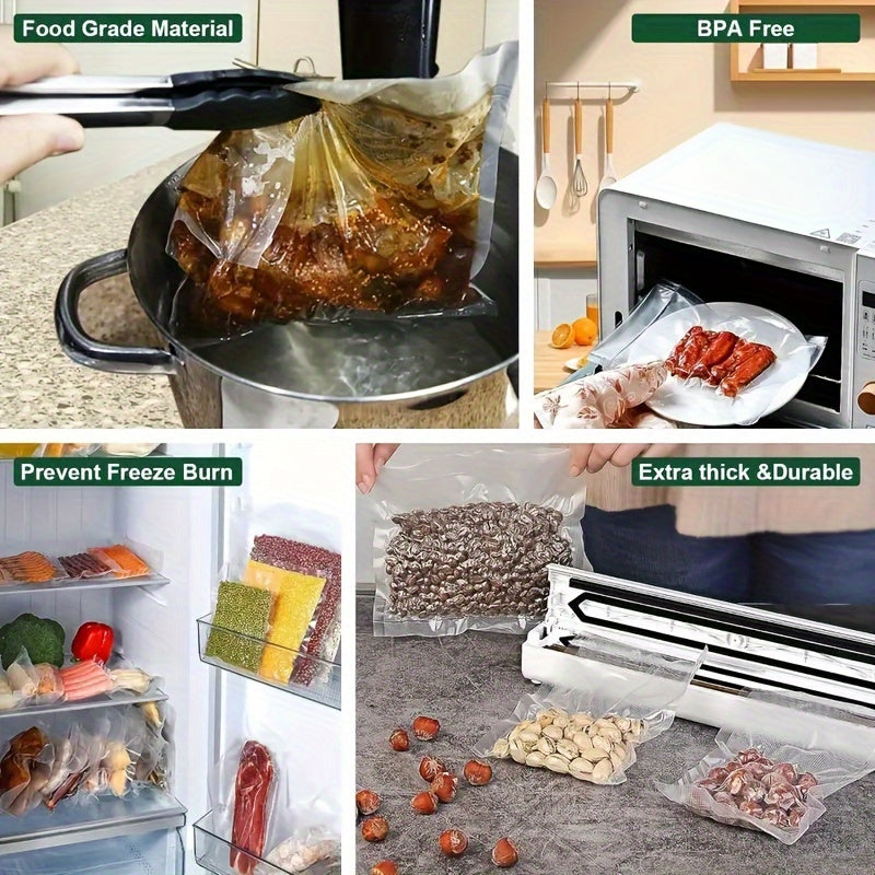 1 рулон профессиональных вакуумных пакетов agashe с улучшенной текстурной поверхностью, эффективным удалением воздуха, герметичной запайкой для хранения продуктов в больших объемах, подготовки блюд, медленного приготовления. Совместим с большинством