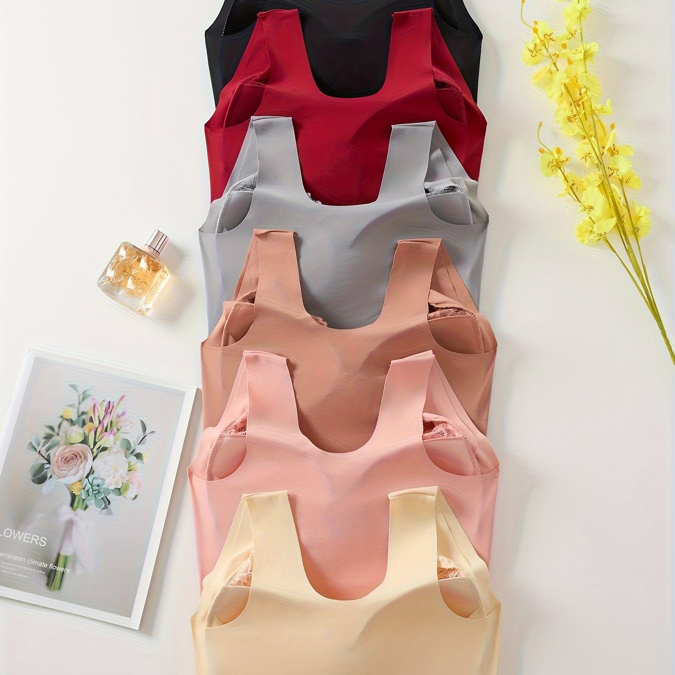 Women's Lace Bra 6 Pack Front Clasp No Underwire Comfortable Lift