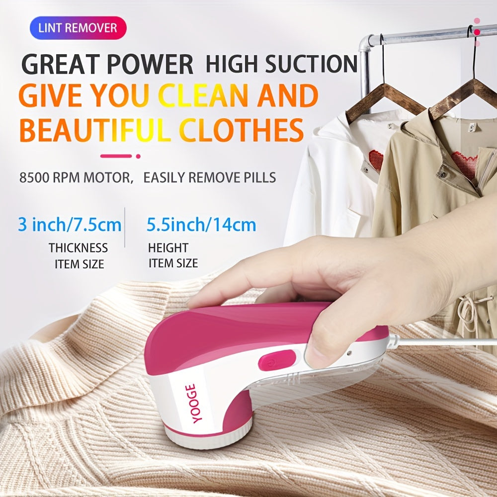 USB Powered Fabric Shaver Automatic Lint Remover for Clothes Sofa and Hats with Metal Handle