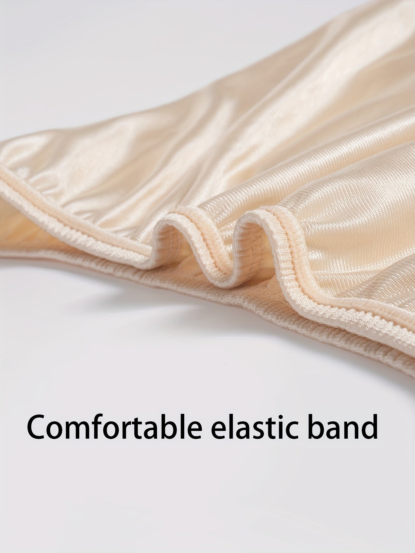 Pantalones de dormir para mujer de poliéster suave, beige, con encaje, talla grande, cómodos