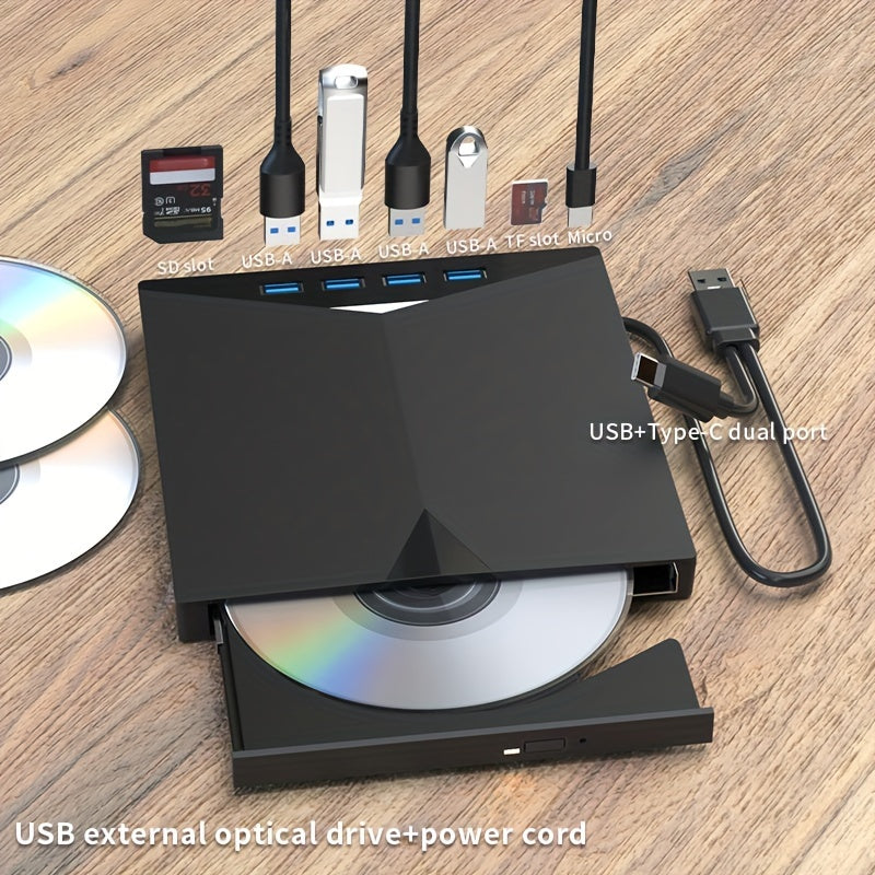 USB 3.0 Портативный CD/DVD Привод: Запись и Воспроизведение, Совместим с Ноутбуками, Настольными ПК, ПК, Mac