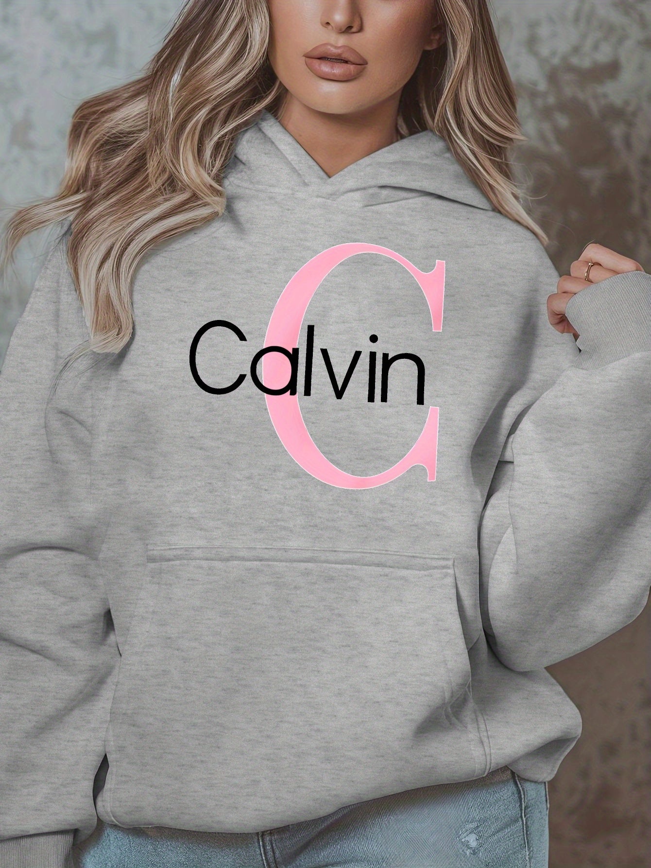 Women's Plus Size Graphic Hoodie Long Sleeve Pullover Beige Fall Winter