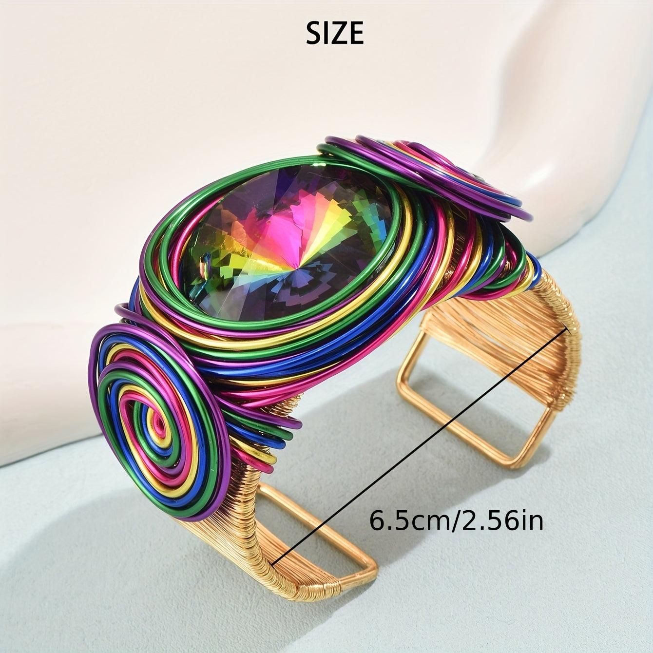 Pulsera de bangle abierta hecha a mano bohemia, artesanía exquisita