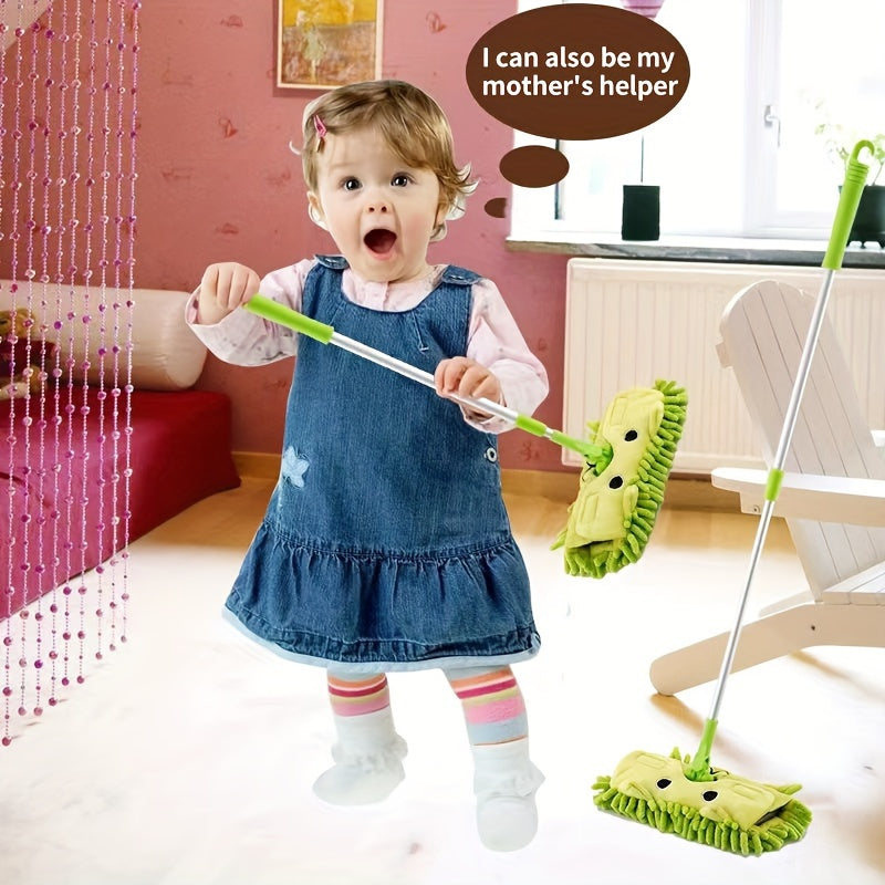 Mini Cartoon Mop Toy for Floor Cleaning, Portable, Wet and Dry Use