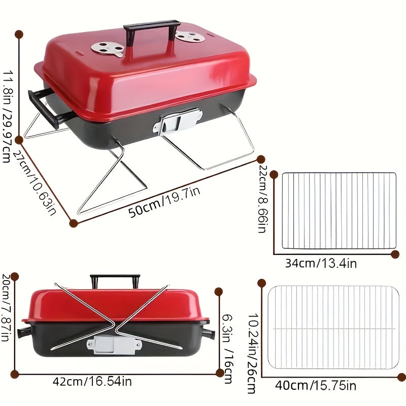 Compact tabletop charcoal grill no electricity required for backyard camping picnics beach outings