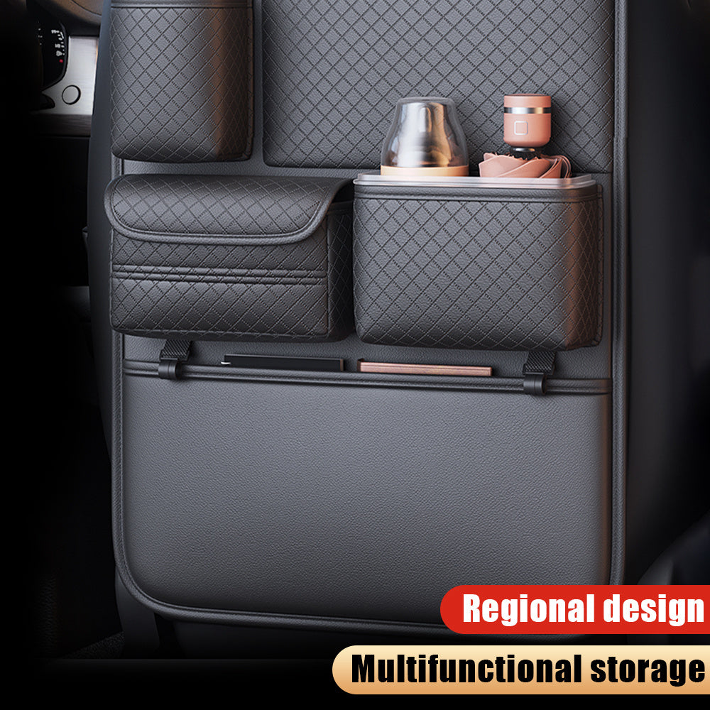 Multi-Functional Faux Leather Car Seat Organizer Hanging Storage Bag Large Capacity