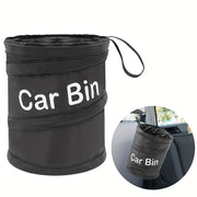 Fabric Car Trash Bin Collapsible Waste Basket Automotive Organizer