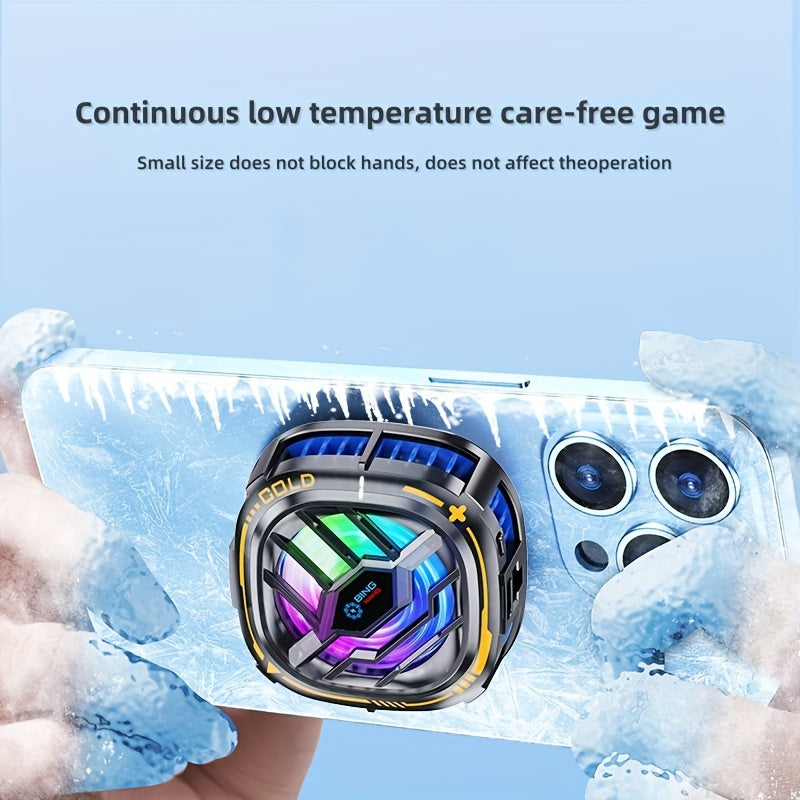 Mobile Gaming Cooling Fan with Digital Display Magnetic Clip Radiator for iOS and Android