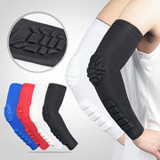 Sports Arm Guard with Detachable Honeycomb Pad Anti-Slip Strip for Basketball Football Cycling Rugby Tennis