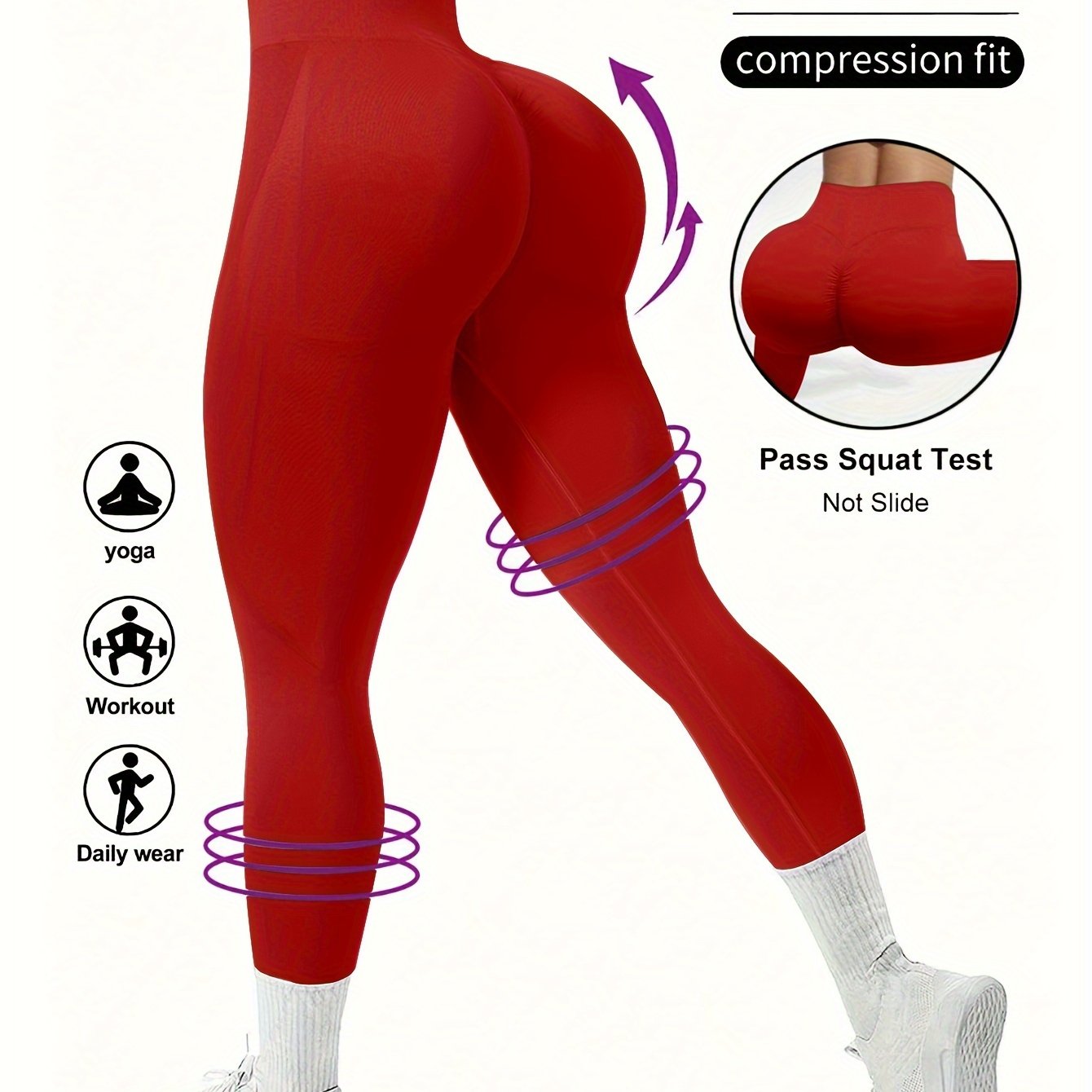 Women's High Waist Seamless Solid Color Yoga Leggings for Fitness and Workout