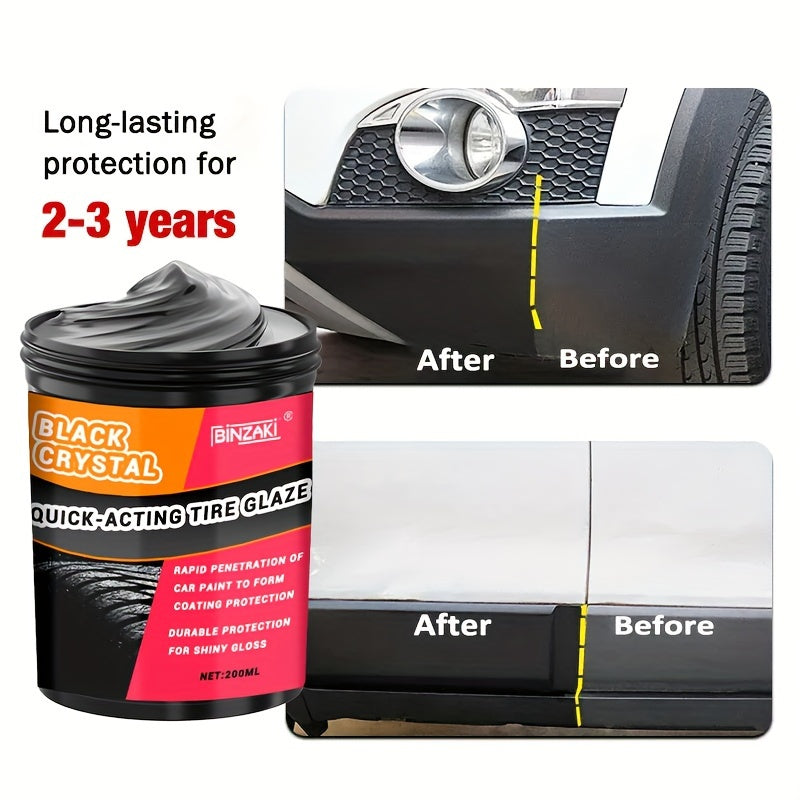 Pasta restauradora de plástico y caucho universal, pulidor de molduras negras, 250ml, a prueba de agua