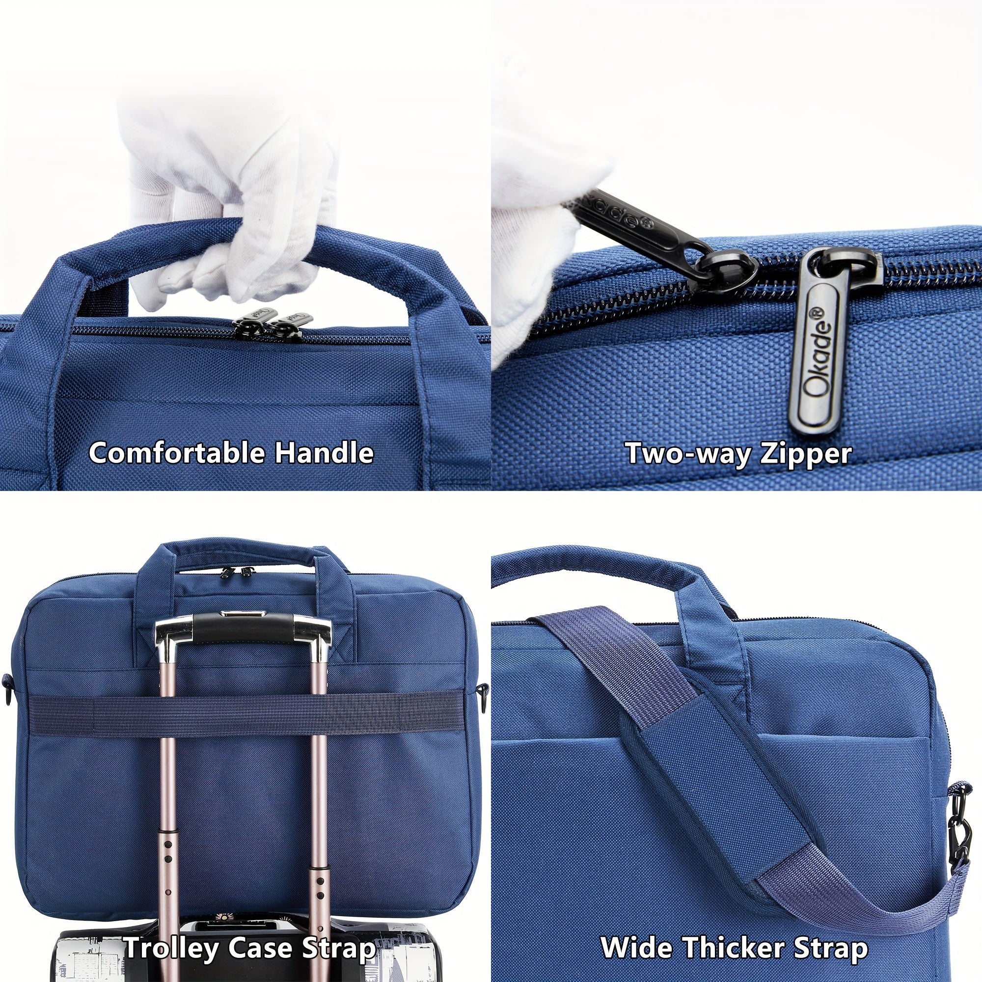 Тяжёлая сумка для ноутбука 15,4-16 дюймов с амортизирующей подкладкой, ремень для тележки, для офиса, путешествий, колледжа, в нескольких цветах