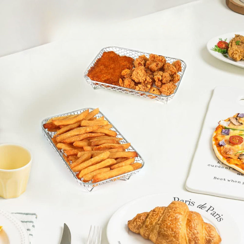 3-Piece Stainless Steel Air Fryer Accessories Non-Stick Rack Multi-Use Compatible with Most Air Fryers