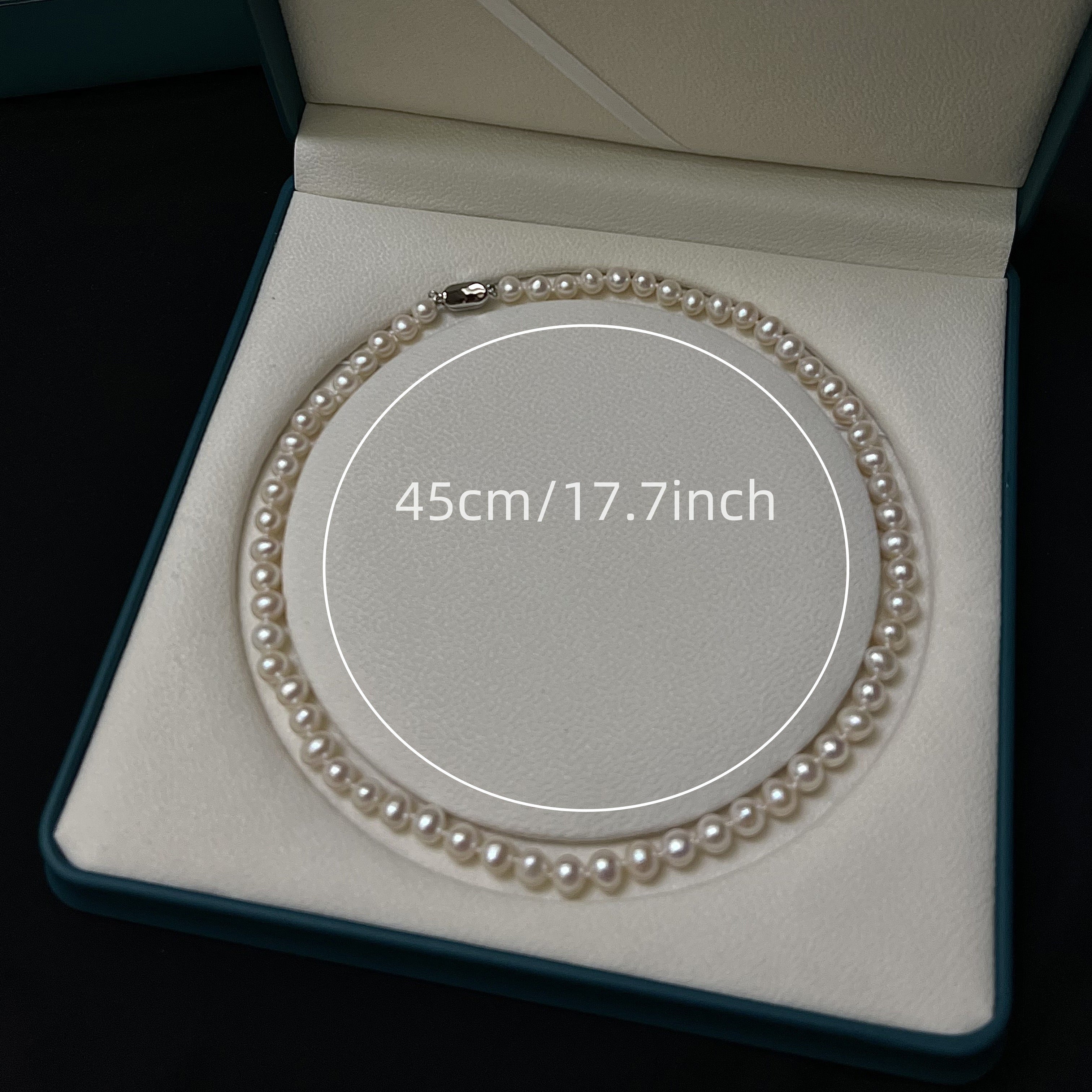 Women’s Freshwater Pearl Necklace 6.3-7.3mm Semi-Oval Luster 45cm Silver Clasp
